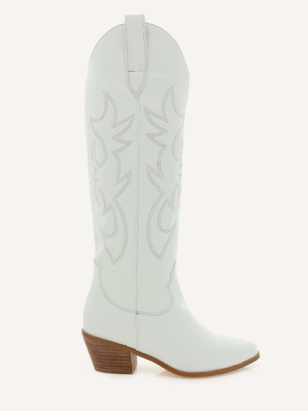 Billini White Western Knee-High Heeled Boots
